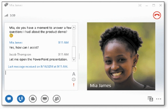   As shown in the accompanying figure,Lync utilizes instant messaging.<div style=padding-top: 35px> 