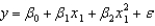 Consider the following data. Use Excel's Regression Tool to estimate a second-order model of the form