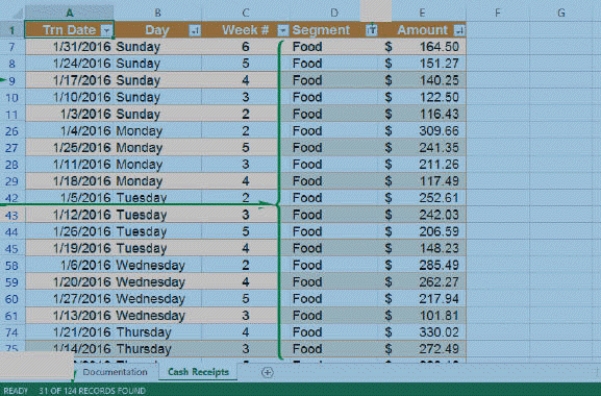 Records have been filtered in the list shown in the accompanying figure.