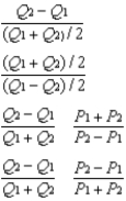 Which of the following expressions can be used to compute the price elasticity of demand?