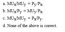 The consumer's optimum is where  