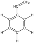 <strong>What is the molecular mass of the hydrocarbon styrene (shown in the figure)? </strong> A)104.1 amu. B)91.1 amu. C)103.1 amu. D)13.0 amu. E)78.1 amu.