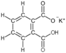 <strong>The dicarboxylic acid potassium hydrogen pthalate (shown in the figure)is used to standardize solutions of strong base.What is the molar mass of this compound? </strong> A)204.2 g/mol B)192.2 g/mol C)248.9 g/mol D)71.08 g/mol E)172.2 g/mol