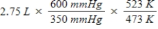 <strong>A gas occupies a volume of 2.75 L at 350 mmHg and 200°C.Which mathematical expression gives the correct volume at 600 mmHg and 250°C?</strong> A)   B)   C)   D)   E)​   <div style=padding-top: 35px> 