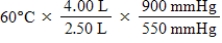 <strong>A given mass of gas occupies a volume of 4.00 L at 60°C and 550 mmHg.Which of the following mathematical expressions will yield its temperature at 2.50 L and 900 mmHg?</strong> A)​   B)​   C)   D)   E)   <div style=padding-top: 35px> 