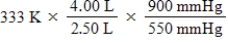 <strong>A given mass of gas occupies a volume of 4.00 L at 60°C and 550 mmHg.Which of the following mathematical expressions will yield its temperature at 2.50 L and 900 mmHg?</strong> A)​   B)​   C)   D)   E)   <div style=padding-top: 35px> 