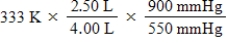 <strong>A given mass of gas occupies a volume of 4.00 L at 60°C and 550 mmHg.Which of the following mathematical expressions will yield its temperature at 2.50 L and 900 mmHg?</strong> A)​   B)​   C)   D)   E)   <div style=padding-top: 35px> 