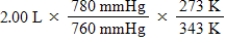 <strong>A gas occupies a volume of 2.00 L at 780 mmHg and 70.0°C.Which of the following mathematical expressions will yield its volume at STP?</strong> A)   B)   C)   D)   E)   <div style=padding-top: 35px> 