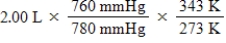 <strong>A gas occupies a volume of 2.00 L at 780 mmHg and 70.0°C.Which of the following mathematical expressions will yield its volume at STP?</strong> A)   B)   C)   D)   E)   <div style=padding-top: 35px> 