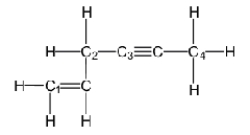 <strong>Which of the labeled carbons (C<sub>1</sub>-C<sub>4</sub>)is/are sp-hybridized? ​  </strong> A)carbon three B)carbon one C)carbon two and four D)carbon two E)carbon one and three <div style=padding-top: 35px> 