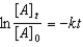 <strong>Which of the following is not a correct representation of the integrated rate expression for a first-order reaction?</strong> A)   B)   C)   D)   E)   <div style=padding-top: 35px> 