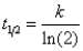 <strong>Which of the following corresponds to the correct equation for the half-life of a first-order reaction?</strong> A)   B)   C)   D)   E)   <div style=padding-top: 35px> 