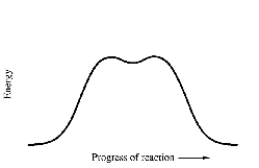 How many mechanistic steps are depicted by in this potential energy diagram for the decomposition of cyclobutane to ethylene?