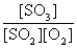 <strong>The reaction of a mixture of SO<sub>2</sub> and O<sub>2</sub> at a given temperature is represented by the equation 2SO<sub>2</sub>(g)+ O<sub>2</sub>(g) 2SO<sub>3</sub>(g) When equilibrium is established,which of the following ratios is constant regardless of the initial concentrations of SO<sub>2</sub> and O<sub>2</sub>?</strong> A) B) C) D) E)