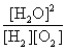 <strong>Which of the following correctly describes the equilibrium constant for the gas-phase reaction between H<sub>2</sub> and O<sub>2</sub> to form gaseous H<sub>2</sub>O?</strong> A)K<sub>c</sub> =   B)K<sub>c</sub> =   C)K<sub>c</sub> = [H<sub>2</sub>O] D)K<sub>c</sub> =   E)K<sub>c</sub> =   <div style=padding-top: 35px> 