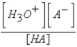 <strong>What is the equilibrium expression for the equilibrium A<sup>-</sup>(aq)+ H<sub>3</sub>O<sup>+</sup>(aq) HA(aq)+ H<sub>2</sub>O(l)?</strong> A) B) C) D) E)K<sub>b</sub>