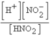 <strong>For the equilibrium that exists in an aqueous solution of nitrous acid (HNO<sub>2</sub>,a weak acid),the equilibrium-constant expression is</strong> A)K =   . B)K =   . C)K =   . D)K = [H<sup>+</sup>][NO<sub>2</sub><sup>-</sup>]. E)none of these <div style=padding-top: 35px> 