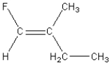 <strong>Which of the following is a geometric isomer of the structure given below? </strong> A) B) C) D) E)