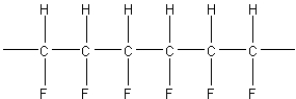 <strong>What of the following polymers could be produced by the free-radical addition of 1,1-difluoroethylene,F<sub>2</sub>C=CH<sub>2</sub>?</strong> A) B) C) D) E)