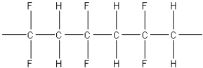 <strong>What of the following polymers could be produced by the free-radical addition of 1,1-difluoroethylene,F<sub>2</sub>C=CH<sub>2</sub>?</strong> A) B) C) D) E)