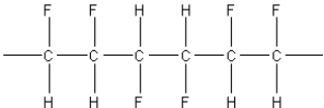 <strong>What of the following polymers could be produced by the free-radical addition of 1,1-difluoroethylene,F<sub>2</sub>C=CH<sub>2</sub>?</strong> A) B) C) D) E)