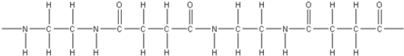 <strong>What is the polymer formed by the condensation of 1,3-propanedicarboxylic acid,HOOCCH<sub>2</sub>COOH,with 1,2-diaminoethane,NH<sub>2</sub>CH<sub>2</sub>CH<sub>2</sub>NH<sub>2</sub>?</strong> A) B) C) D) E)