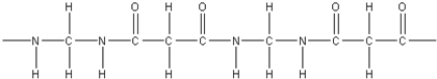 <strong>What is the polymer formed by the condensation of 1,3-propanedicarboxylic acid,HOOCCH<sub>2</sub>COOH,with 1,2-diaminoethane,NH<sub>2</sub>CH<sub>2</sub>CH<sub>2</sub>NH<sub>2</sub>?</strong> A) B) C) D) E)