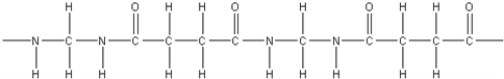 <strong>What is the polymer formed by the condensation of 1,3-propanedicarboxylic acid,HOOCCH<sub>2</sub>COOH,with 1,2-diaminoethane,NH<sub>2</sub>CH<sub>2</sub>CH<sub>2</sub>NH<sub>2</sub>?</strong> A) B) C) D) E)