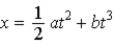 <strong>The equation for the change of position of a train starting at x = 0 m is given by )The dimensions of b are</strong> A)T−<sup>3</sup> B)LT−<sup>3</sup> C)LT−<sup>2</sup> D)LT−<sup>1</sup> E)L−<sup>1</sup>T−<sup>1</sup>