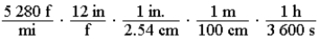 <strong>Which of the following products of ratios gives the conversion factors to convert meters per second To miles per hour ?</strong> A) B) C) D) E)