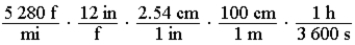 <strong>Which of the following products of ratios gives the conversion factors to convert meters per second To miles per hour ?</strong> A) B) C) D) E)