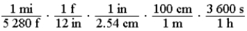 <strong>Which of the following products of ratios gives the conversion factors to convert meters per second To miles per hour ?</strong> A) B) C) D) E)