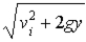<strong>The velocity at the midway point of a ball able to reach a height y when thrown with velocity v<sub>i</sub> at the origin is:</strong> A) B) C) D) E)gy