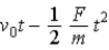 <strong>A constant force F is applied to a body of mass m that initially is headed east at velocity v<sub>0</sub> until its velocity becomes −v<sub>0</sub>.The total time of travel is 2t.The total distance the body travels in that time is</strong> A) . B) . C) . D) . E) .