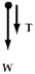 <strong>A rock attached to a string swings in a vertical circle.Which free body diagram could correctly describe the force(s)on the rock when it is at the highest point?</strong> A) B) C) D) E)