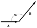 <strong>If = 10, = 15,and α = 130°,determine the scalar product of the two vectors shown. </strong> A)+96 B)−96 C)+51 D)−51 E)−35