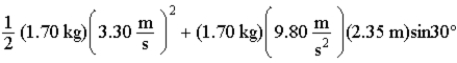 <strong>The equation below describes a physical situation: Which description best fits the equation?</strong> A)A 1.70 kg block slows down while sliding down a frictionless plane inclined at a 30° angle. B)A 1.70 kg block slows down while sliding down a plane with μ<sub>k</sub> = 0.320,with the plane inclined at a 30° angle. C)A 1.70 kg block speeds up while sliding up a frictionless plane inclined at a 30° angle. D)A 1.70 kg block speeds up while sliding down a plane with μ<sub>k</sub> = 0.320,with the plane inclined at a 30° angle. E)A 1.70 kg block slides over the top of an inclined plane and then descends on the other side.Both planes,inclined at a 30° angle,have μ<sub>k</sub> = 0.320.