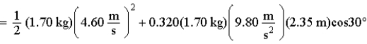 <strong>The equation below describes a physical situation: Which description best fits the equation?</strong> A)A 1.70 kg block slows down while sliding down a frictionless plane inclined at a 30° angle. B)A 1.70 kg block slows down while sliding down a plane with μ<sub>k</sub> = 0.320,with the plane inclined at a 30° angle. C)A 1.70 kg block speeds up while sliding up a frictionless plane inclined at a 30° angle. D)A 1.70 kg block speeds up while sliding down a plane with μ<sub>k</sub> = 0.320,with the plane inclined at a 30° angle. E)A 1.70 kg block slides over the top of an inclined plane and then descends on the other side.Both planes,inclined at a 30° angle,have μ<sub>k</sub> = 0.320.