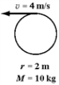 <strong>The diagram below shows five cylinders,each cylinder rotating with constant angular velocity about its central axis.The magnitude of the tangential speed of one point of each cylinder is shown,along with each cylinder's radius and mass.Which cylinder has the largest angular momentum?</strong> A) B) C) D) E)