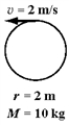 <strong>The diagram below shows five cylinders,each cylinder rotating with constant angular velocity about its central axis.The magnitude of the tangential speed of one point of each cylinder is shown,along with each cylinder's radius and mass.Which cylinder has the largest angular momentum?</strong> A) B) C) D) E)