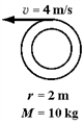 <strong>The diagram below shows five thin cylindrical shells,each shell rotating with constant angular velocity about its central axis.The magnitude of the tangential speed of one point of each cylinder is shown,along with each cylinder's radius and mass.Which cylindrical shell has the largest angular momentum?</strong> A) B) C) D) E)