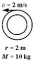 <strong>The diagram below shows five thin cylindrical shells,each shell rotating with constant angular velocity about its central axis.The magnitude of the tangential speed of one point of each cylinder is shown,along with each cylinder's radius and mass.Which cylindrical shell has the largest angular momentum?</strong> A) B) C) D) E)