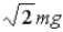<strong>An object of mass m is suspended by two coplanar wires,as shown below.The tension in each wire has a magnitude given by </strong> A) . B) . C) . D)mg. E) .