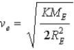 <strong>Suppose the gravitational force of the Earth on a body was )What escape velocity v<sub>e</sub> would a body need to escape the gravitational field of the Earth?</strong> A) . B) . C) . D) . E) .