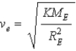 <strong>Suppose the gravitational force of the Earth on a body was )What escape velocity v<sub>e</sub> would a body need to escape the gravitational field of the Earth?</strong> A) . B) . C) . D) . E) .