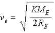 <strong>Suppose the gravitational force of the Earth on a body was )What escape velocity v<sub>e</sub> would a body need to escape the gravitational field of the Earth?</strong> A) . B) . C) . D) . E) .