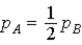 <strong>The figure below shows a container filled with water to the height shown.When we compare the pressure at A to the pressure at B,we find that </strong> A) . B) . C)p<sub>A</sub> = p<sub>B</sub>. D)p<sub>A</sub> = 2p<sub>B</sub>. E)p<sub>A</sub> = 4p<sub>B</sub>.