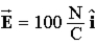 <strong>A constant electric field Is present throughout a region of space that includes the plane bounded by the y and z axes and the lines y = 50 cm and z = 50 cm.The electric flux through the plane's surface,in N ⋅ m<sup>2</sup>/C,is</strong> A)0. B)0.25. C)25. D)50. E)100.
