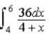 <strong>A charge of 4.0 nC is distributed uniformly along the x axis from x = +4 m to x = +6 m.Which of the following integrals is correct for the electric potential (relative to zero at infinity)at the origin?</strong> A) B) C) D) E)