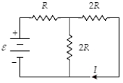 <strong>Determine ε when I = 0.50 A and R = 12 Ω. </strong> A)12 V B)24 V C)30 V D)15 V E)6.0 V
